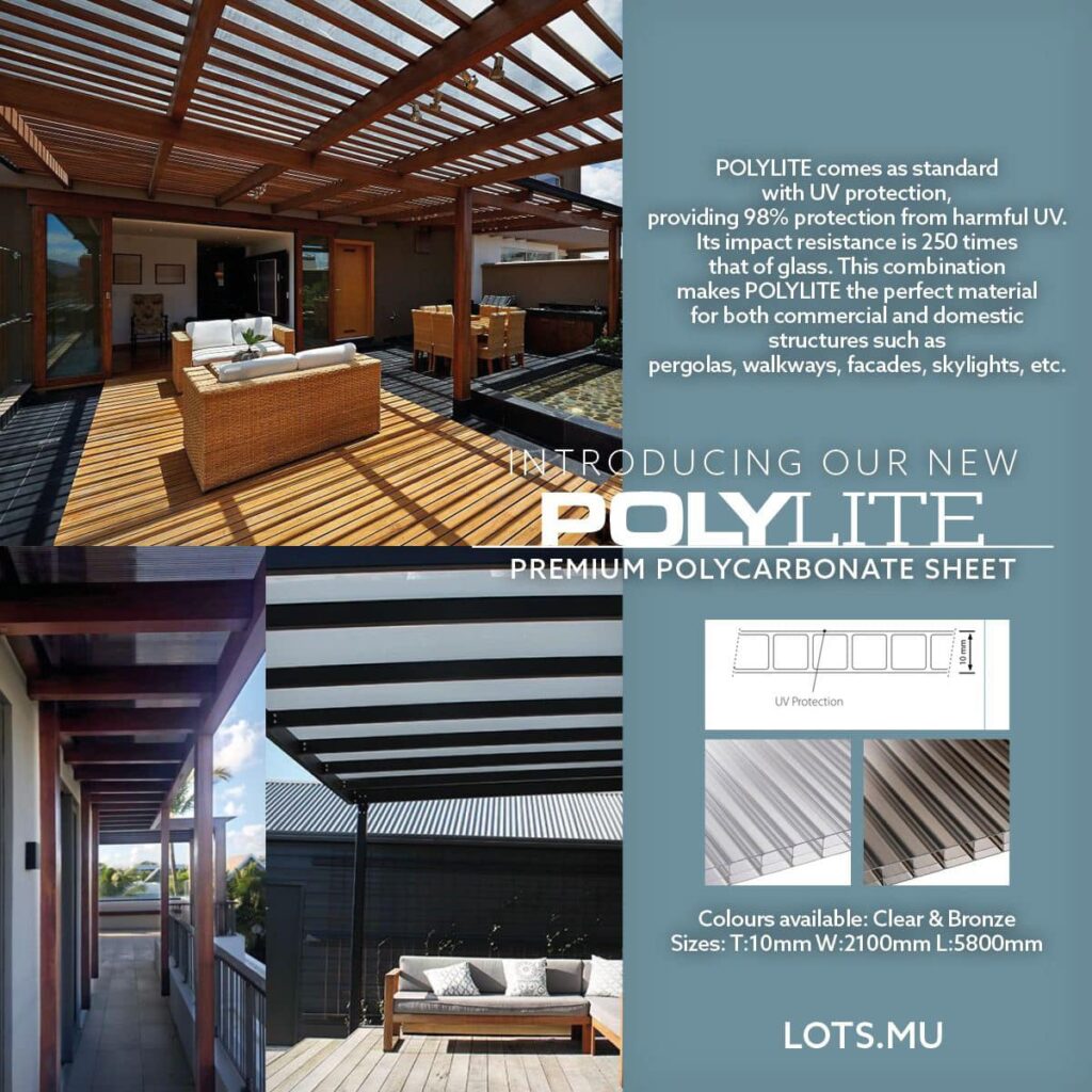 Polylite Polycarbonate roofing mauritius